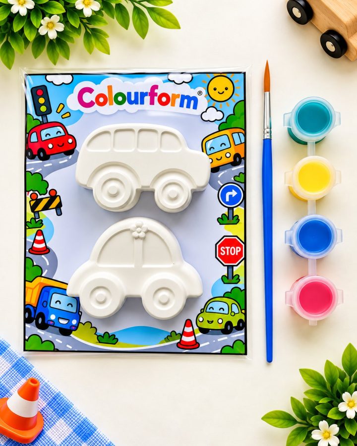 Road Trip Magnet Kit: Van & Car (paint-your-own plaster kit)