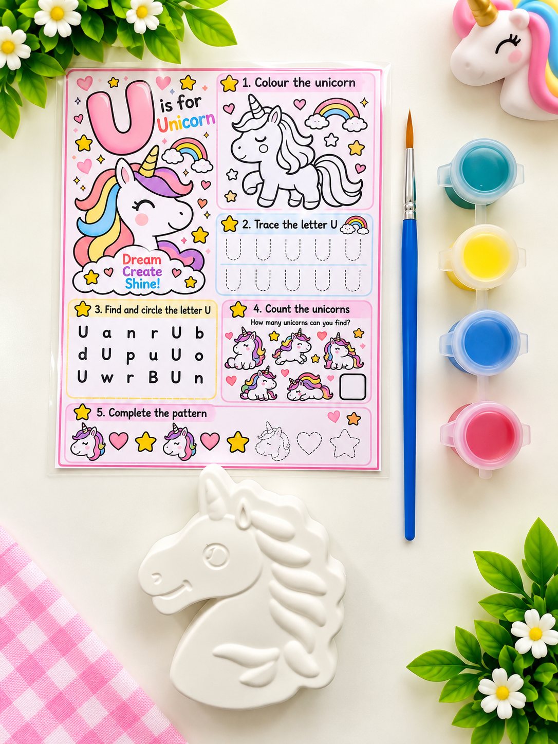 U is for Unicorn Activity Kit (paint-your-own plaster kit)